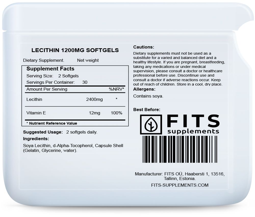 Lesitiini 1200mg geelikapselit