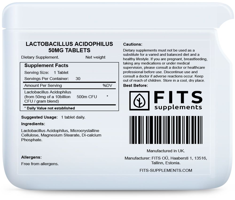Lactobacillus Acidophilus 50mg tabletit