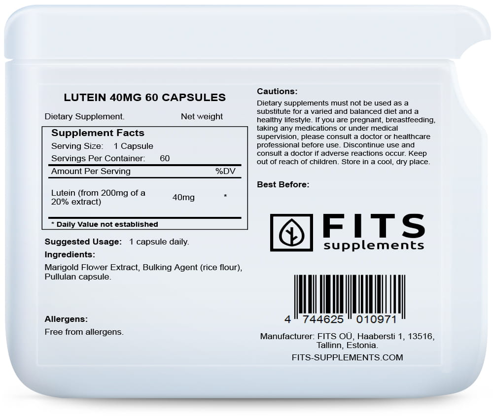 Lutein 40mg 60 capsules