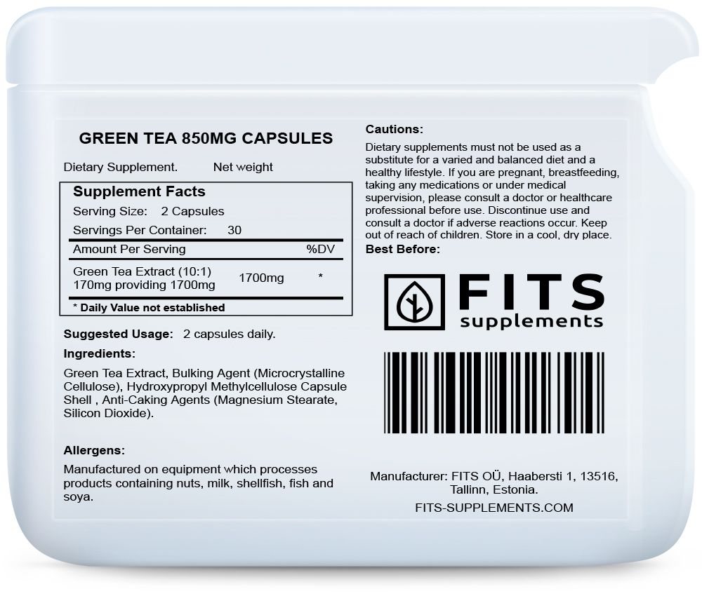 Vihreä Tee 850mg kapselit