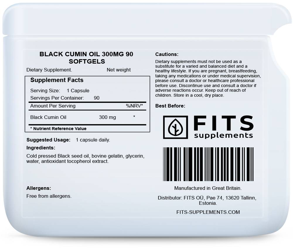 Black Cumin Oil 300mg 90 kapselit