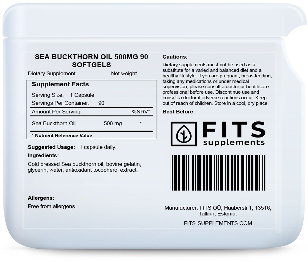 Sea Buckthorn Oil 500mg 90 kapselit