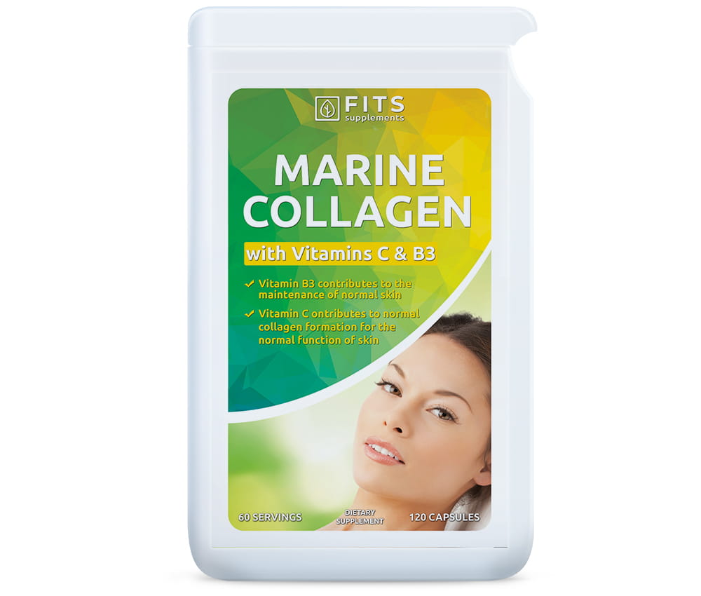 Marine Collagen, Vitamin C and Vitamin B3 120 capsules