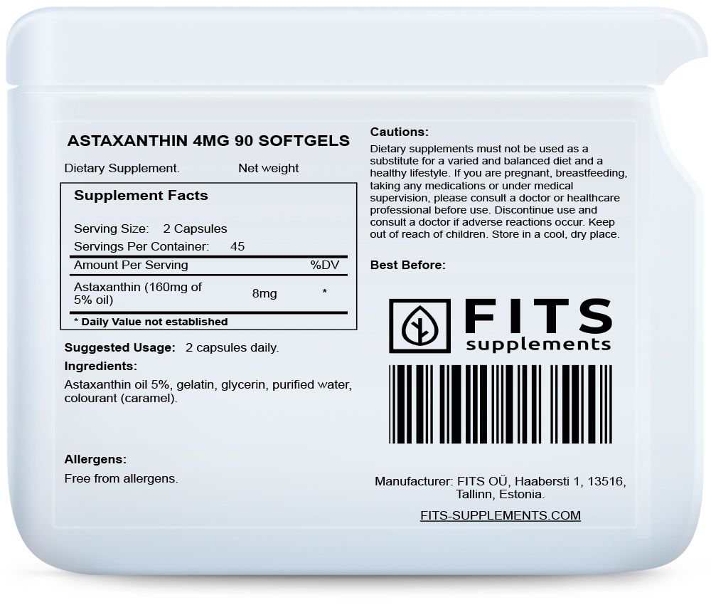 Astaksantiini 4mg 90 geelikapselia