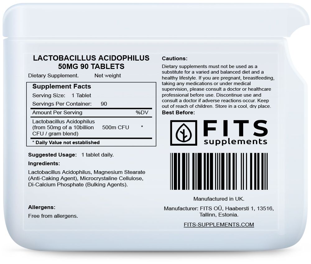 Lactobacillus Acidophilus 50mg 90 tablettia