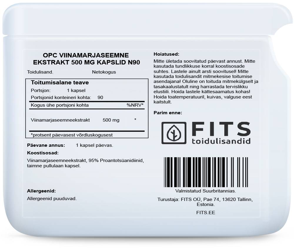 OPC Rypäleen siemenuute 500mg kapselit