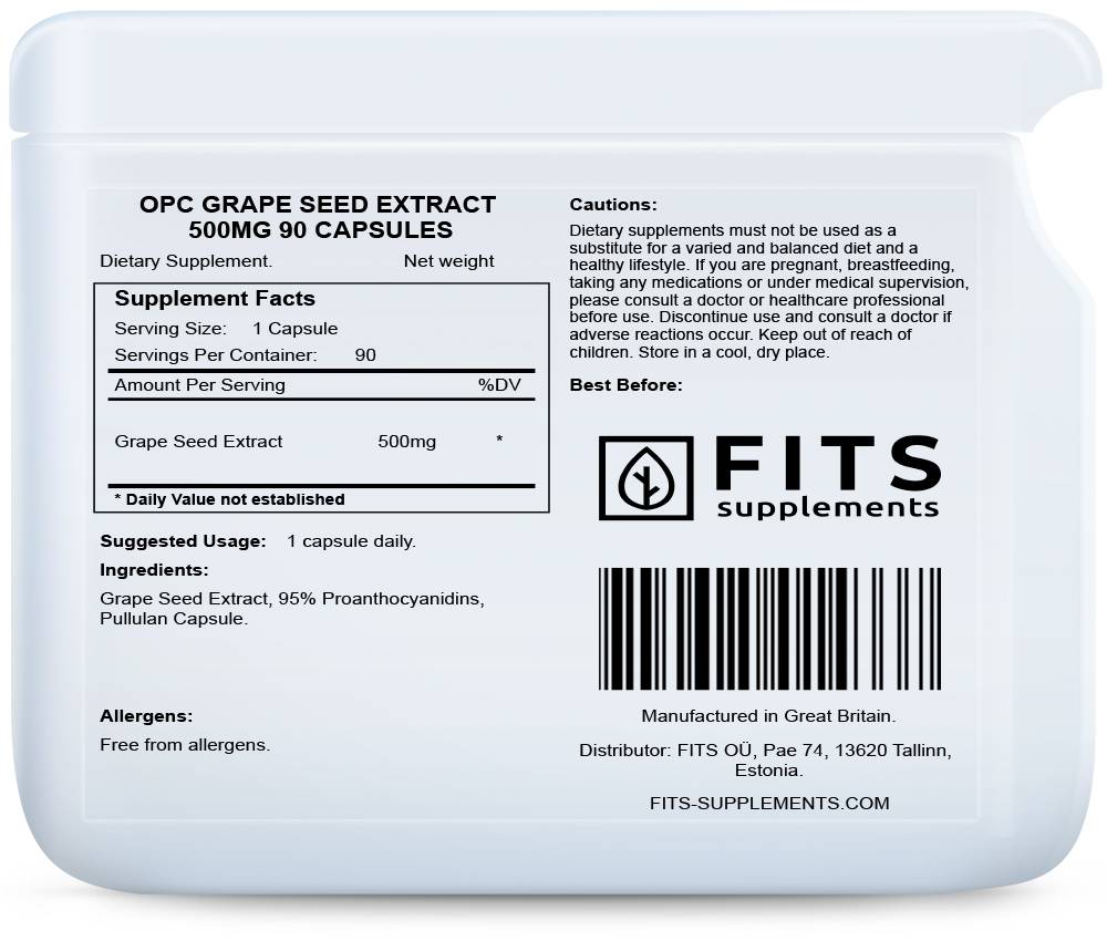 OPC Rypäleen siemenuute 500mg kapselit