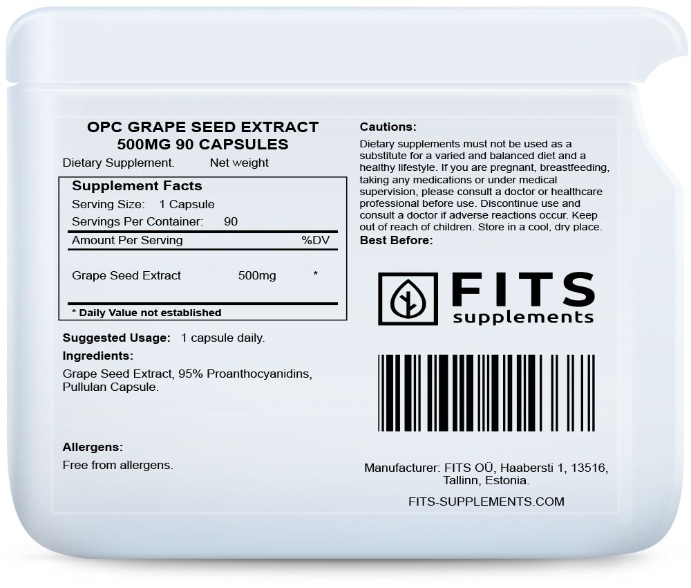 OPC Rypäleen siemenuute 500mg kapselit