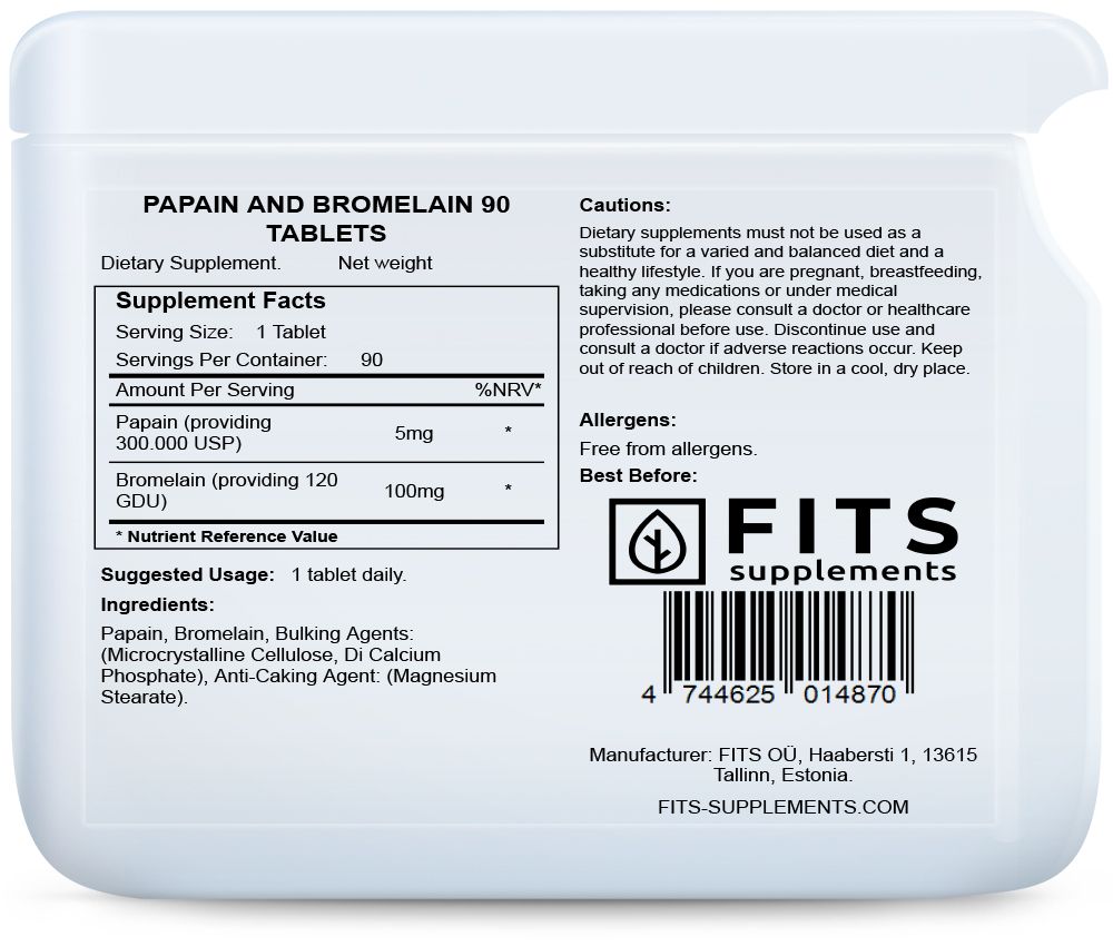 Papain and Bromelain 90 tablets