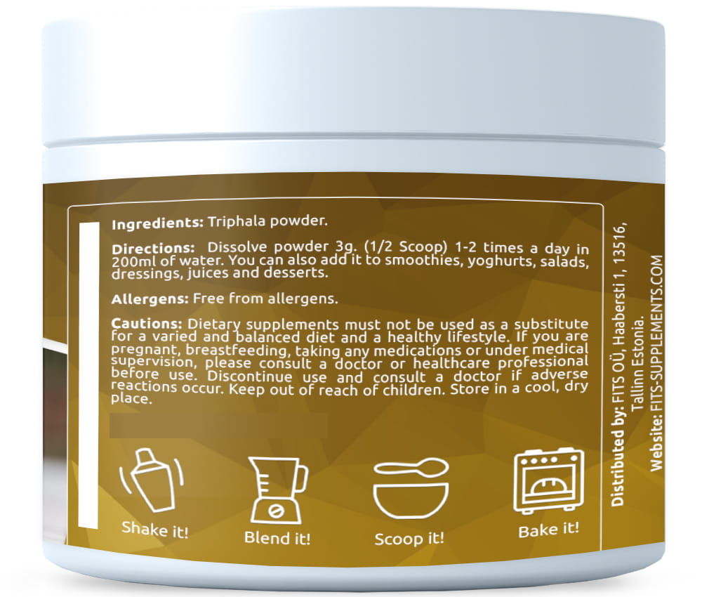 BIO Organic Triphala powder 200g - FITS Dietary Supplements