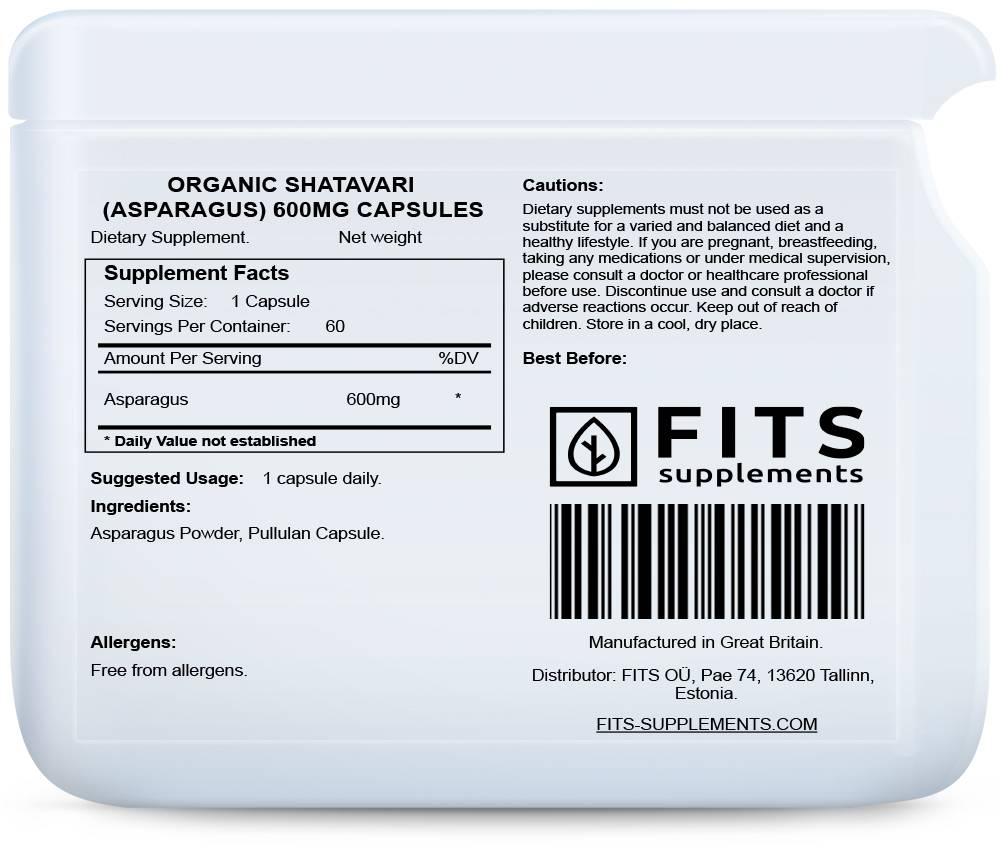 Asparagus (Shatavari) 600 mg 60 kapselit