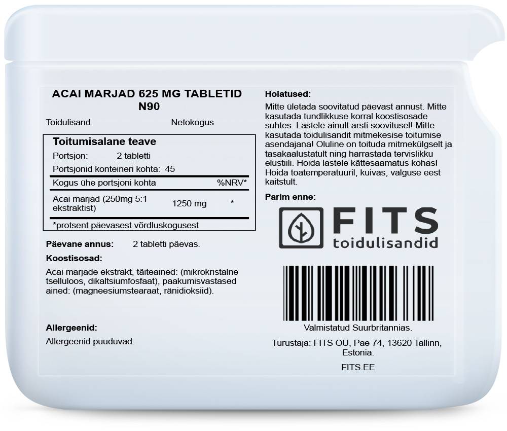 Acai Berry 625mg 90 tablets