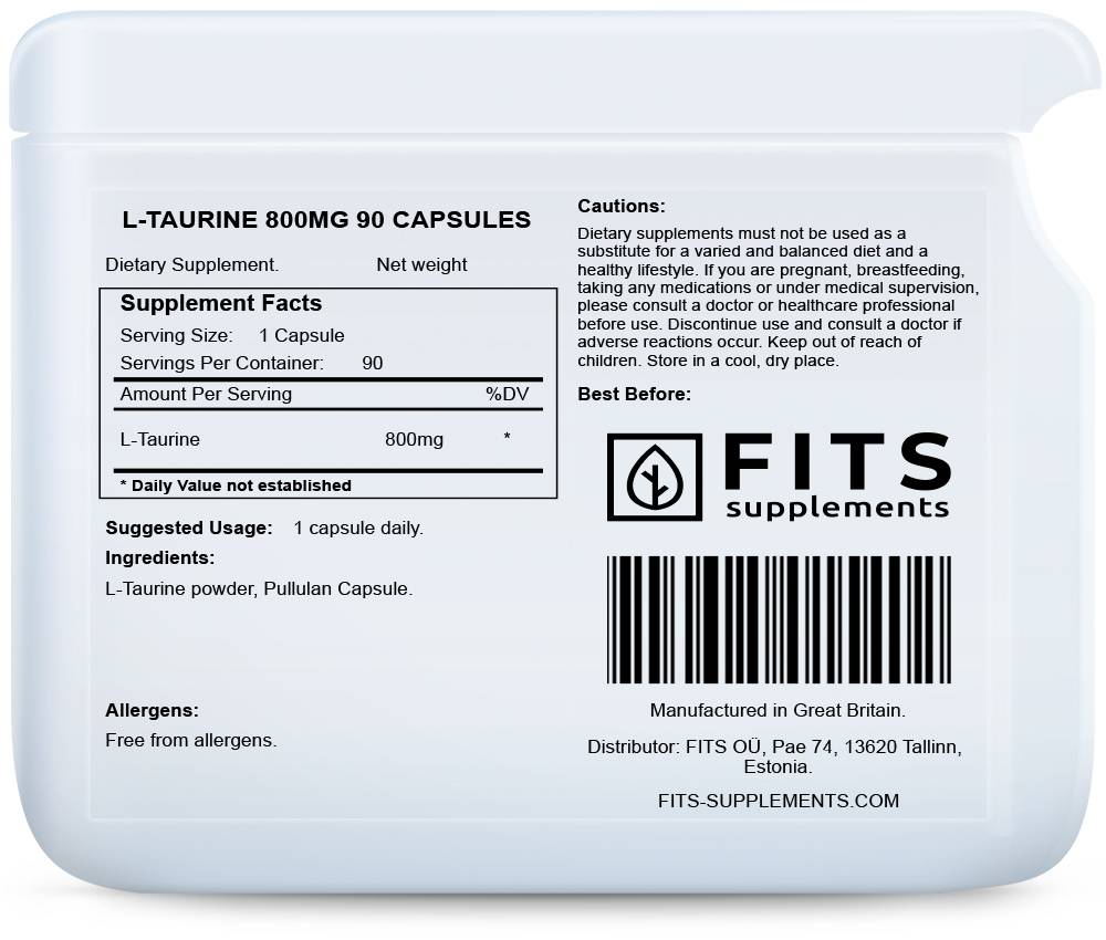 L-tauriini 800mg 90 kapselia