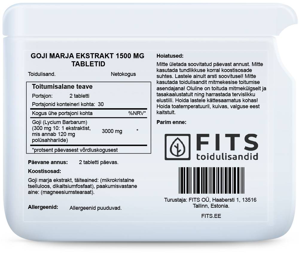 Goji Berry 1500mg 60 tablets