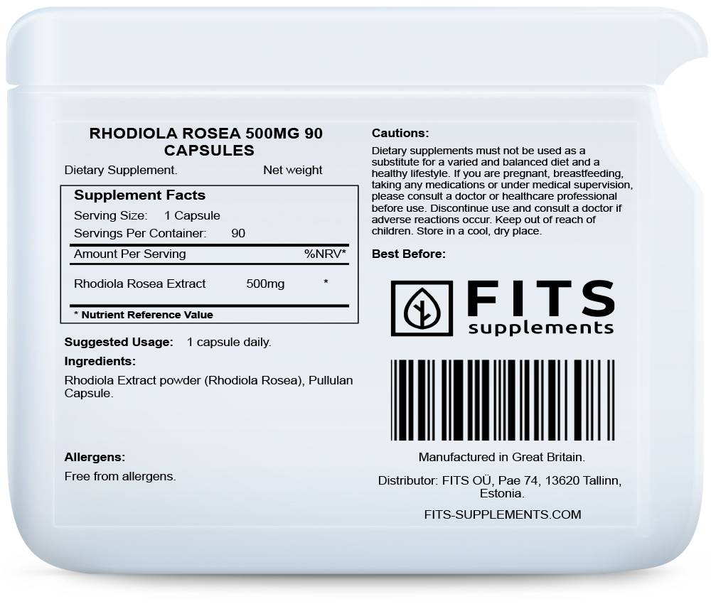 Rhodiola Rosea 500mg 90 kapselia