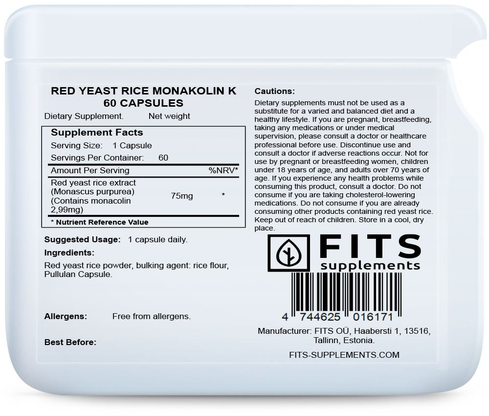 Red Yeast Rice Monakolin K kapselit