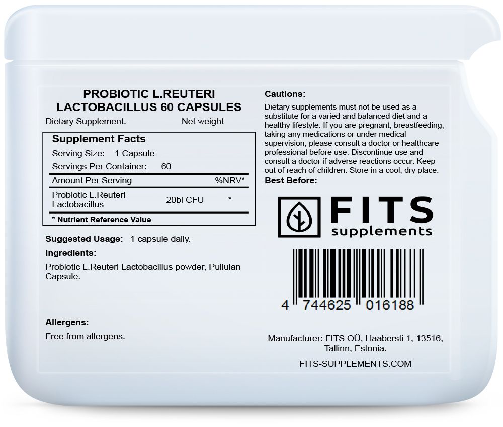 Probiotic L. Reuteri Lactobacillus kapselit