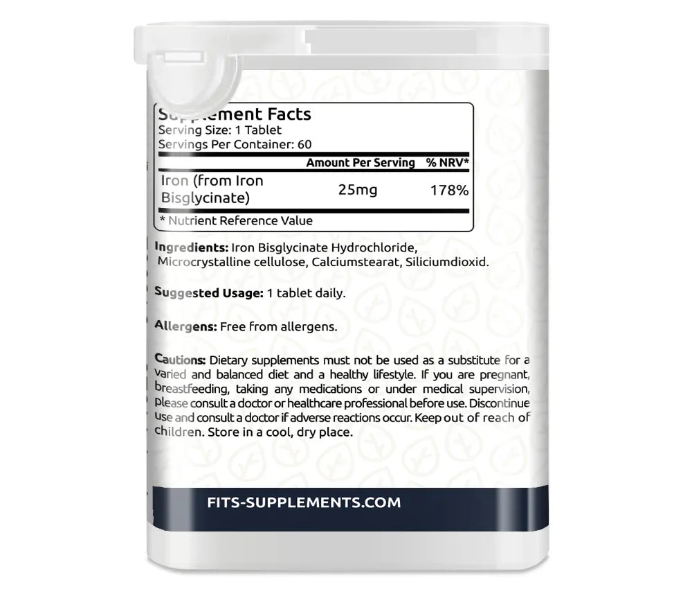 Rauta bisglysinaatti 25mg 60 tablettia