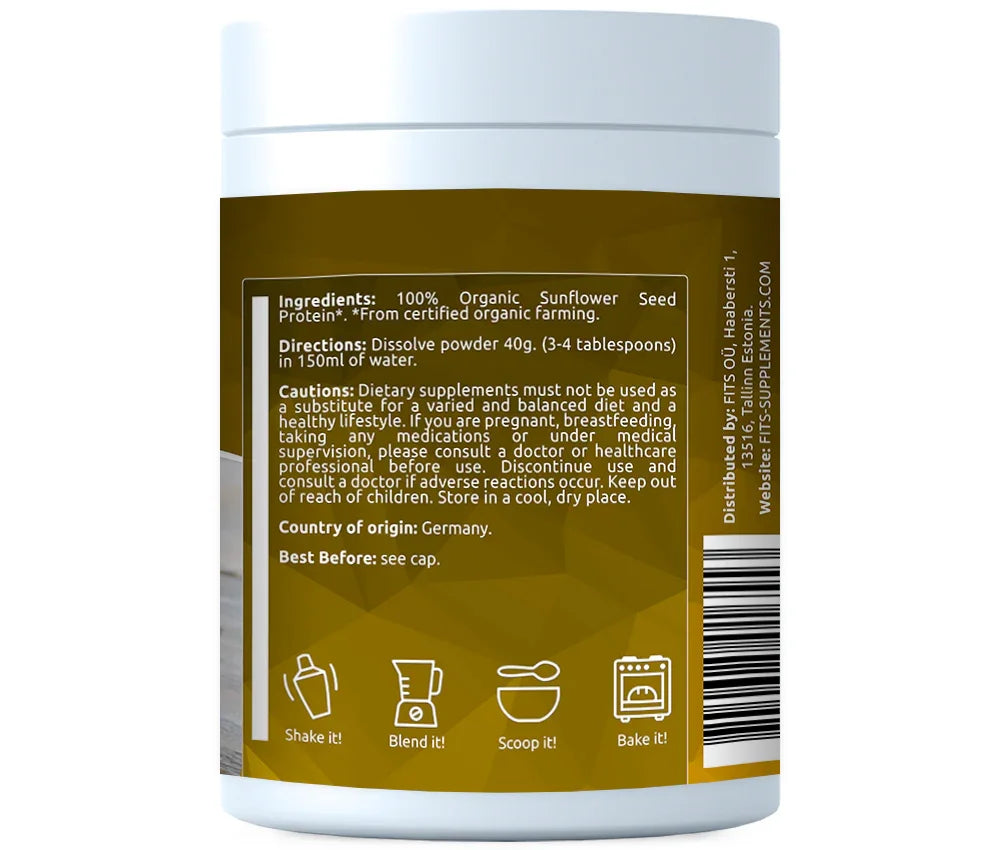 Luonnonmukainen auringonkukan proteiini 500g