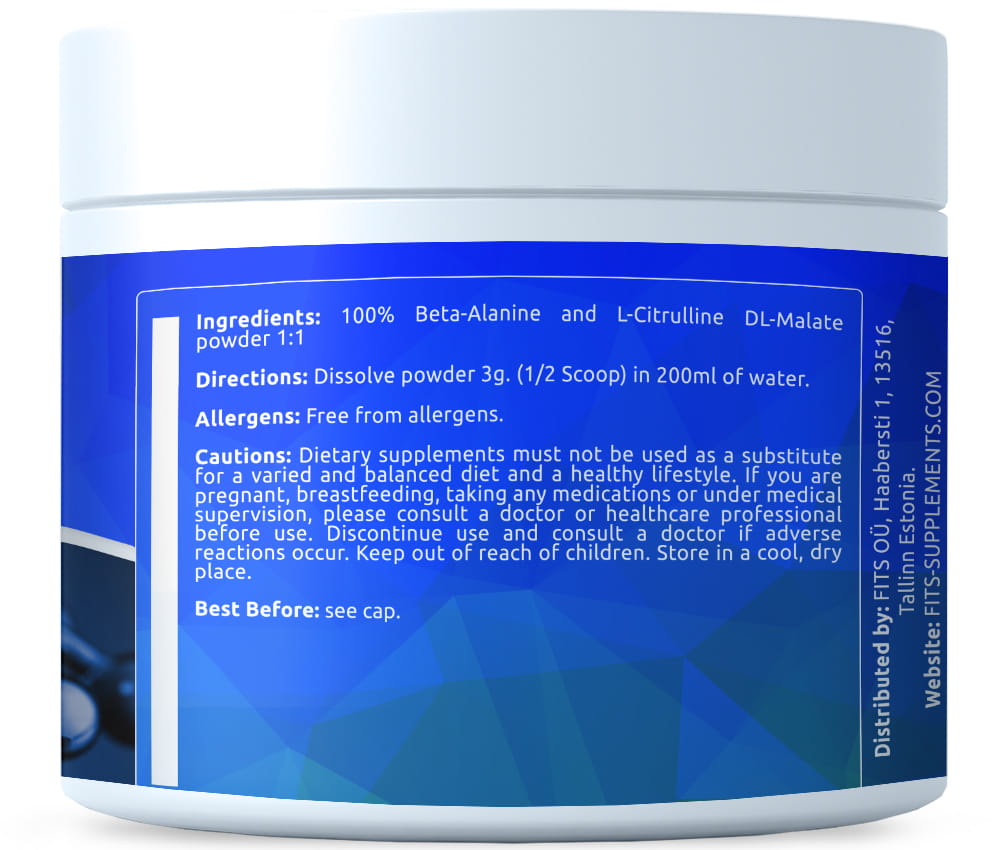 Beeta-alaniini- ja sitrulliinijauhe 200g