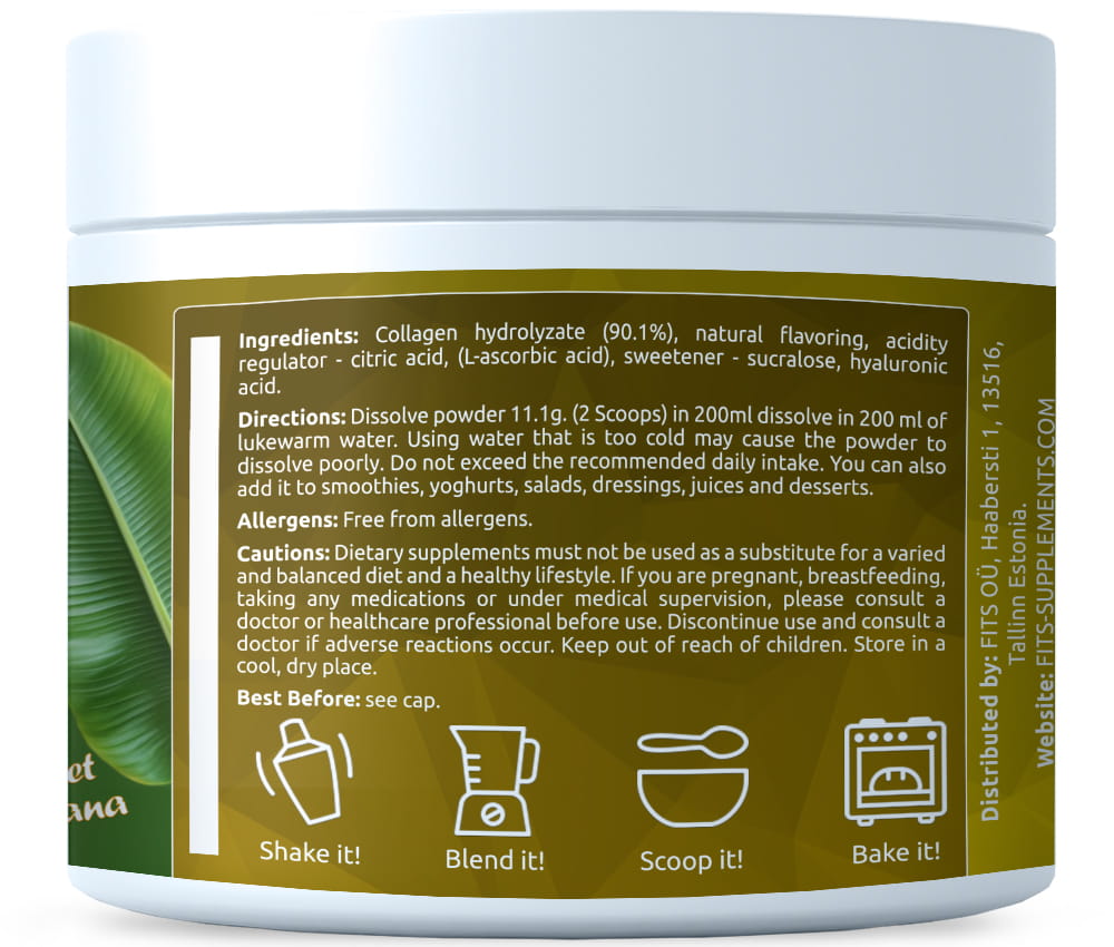 Premium Kollagen Söt Banan 325g pulver
