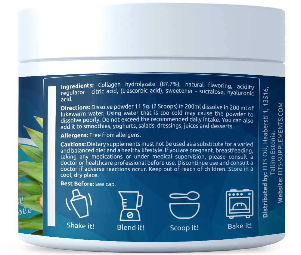 Premium Kollagen Tropisk Ananas 325g pulver