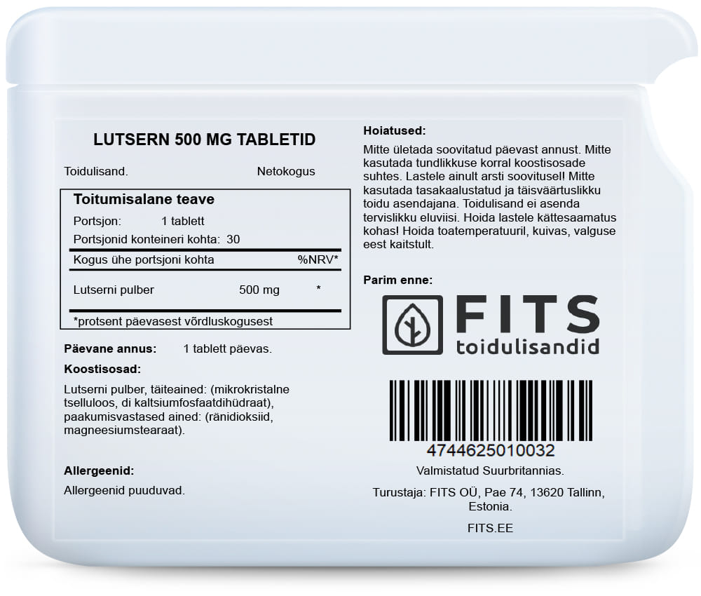 Alfalfa 500mg 30 tablettia