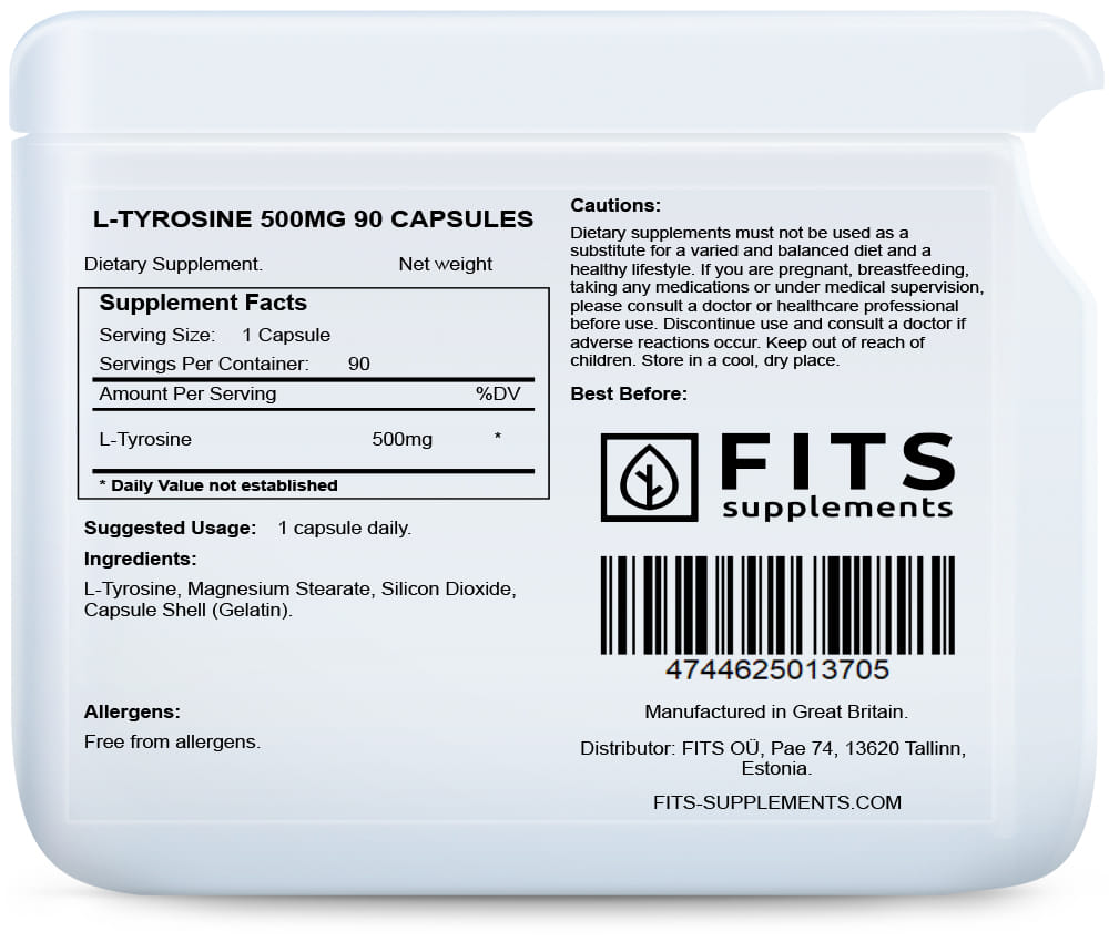 L-Tyrosine 500mg 90 capsules