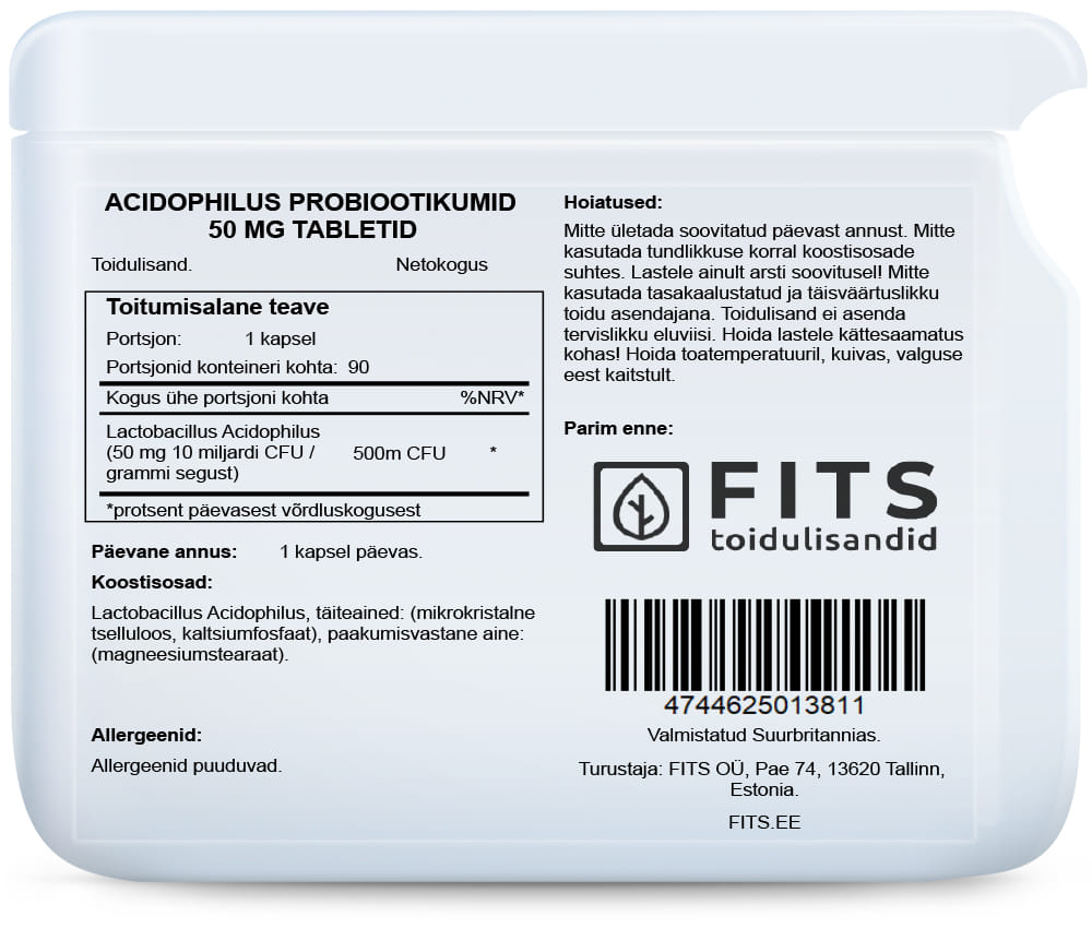 Lactobacillus Acidophilus 50mg 90 tablettia