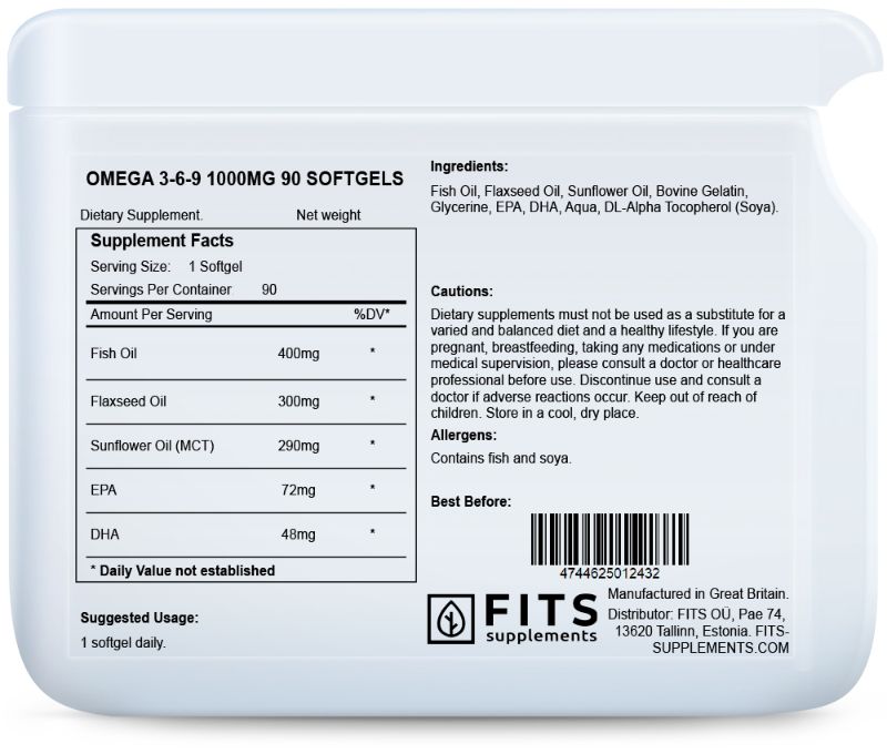 Omega 3-6-9 1000mg 90 geelikapselia