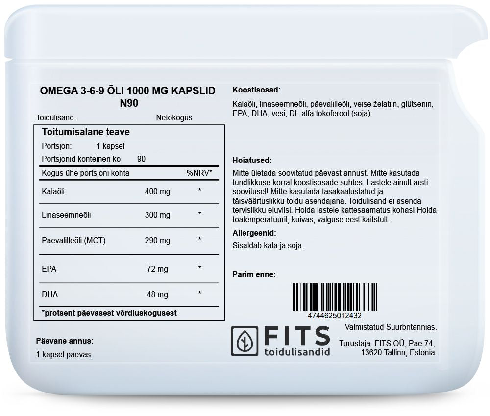 Omega 3-6-9 1000mg 90 geelikapselia