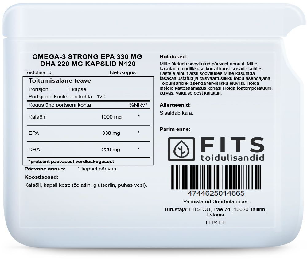 Omega-3 Vahva 330 EPA ja 220 DHA 120 geelikapselia